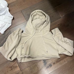 Cropped Tan Hoodie